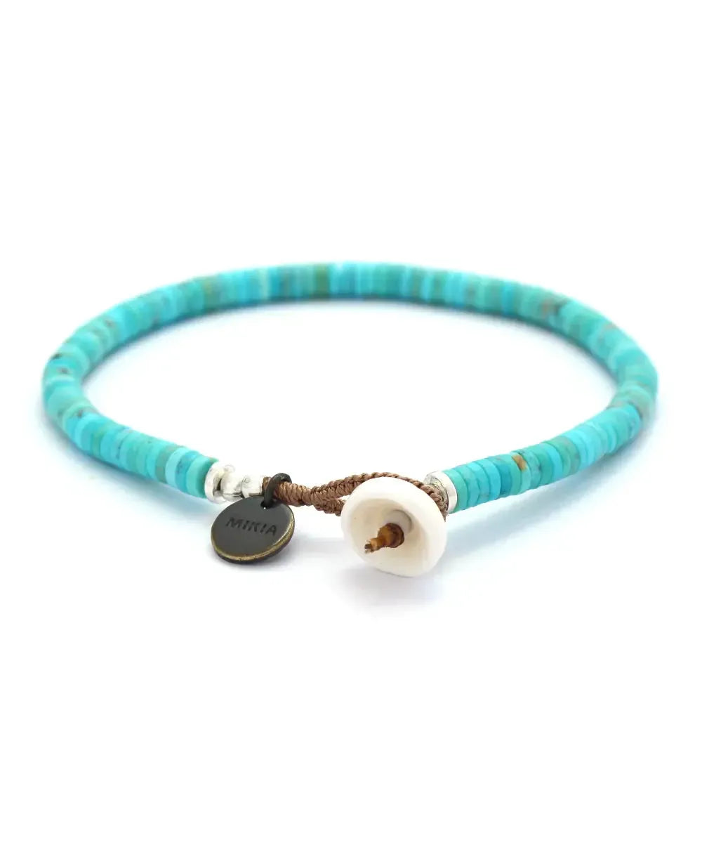 Mikia Heishi Beads Bracelet Turquoise-Bracelet-Clutch Cafe