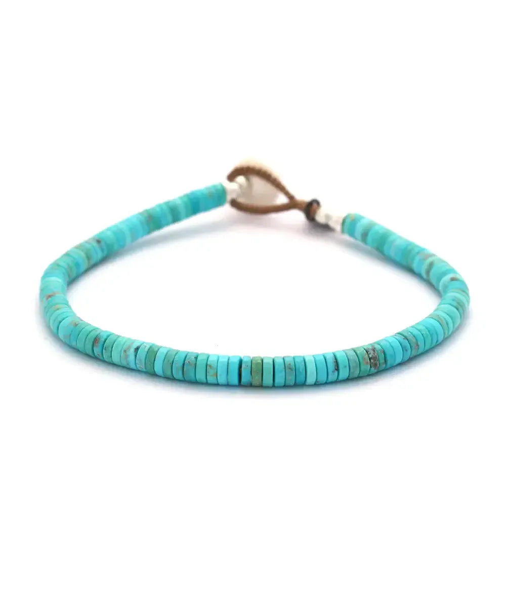 Mikia Heishi Beads Bracelet Turquoise-Bracelet-Clutch Cafe