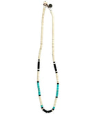 Mikia Heishi Beads Necklace Fossil Jasper/Turquoise-Bracelet-Clutch Cafe