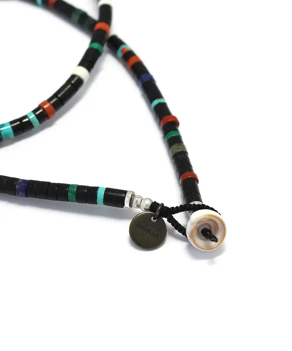 Mikia Heishi Beads Necklace Jet Multi-Bracelet-Clutch Cafe