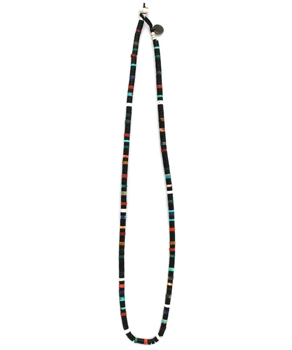 Mikia Heishi Beads Necklace Jet Multi-Bracelet-Clutch Cafe