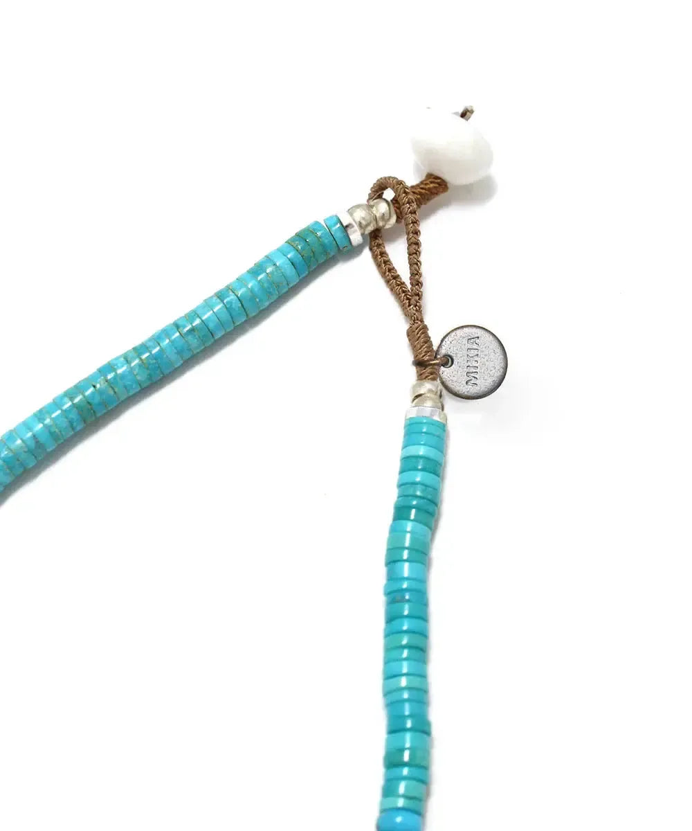 Mikia Heishi Beads Necklace Turquoise-Bracelet-Clutch Cafe