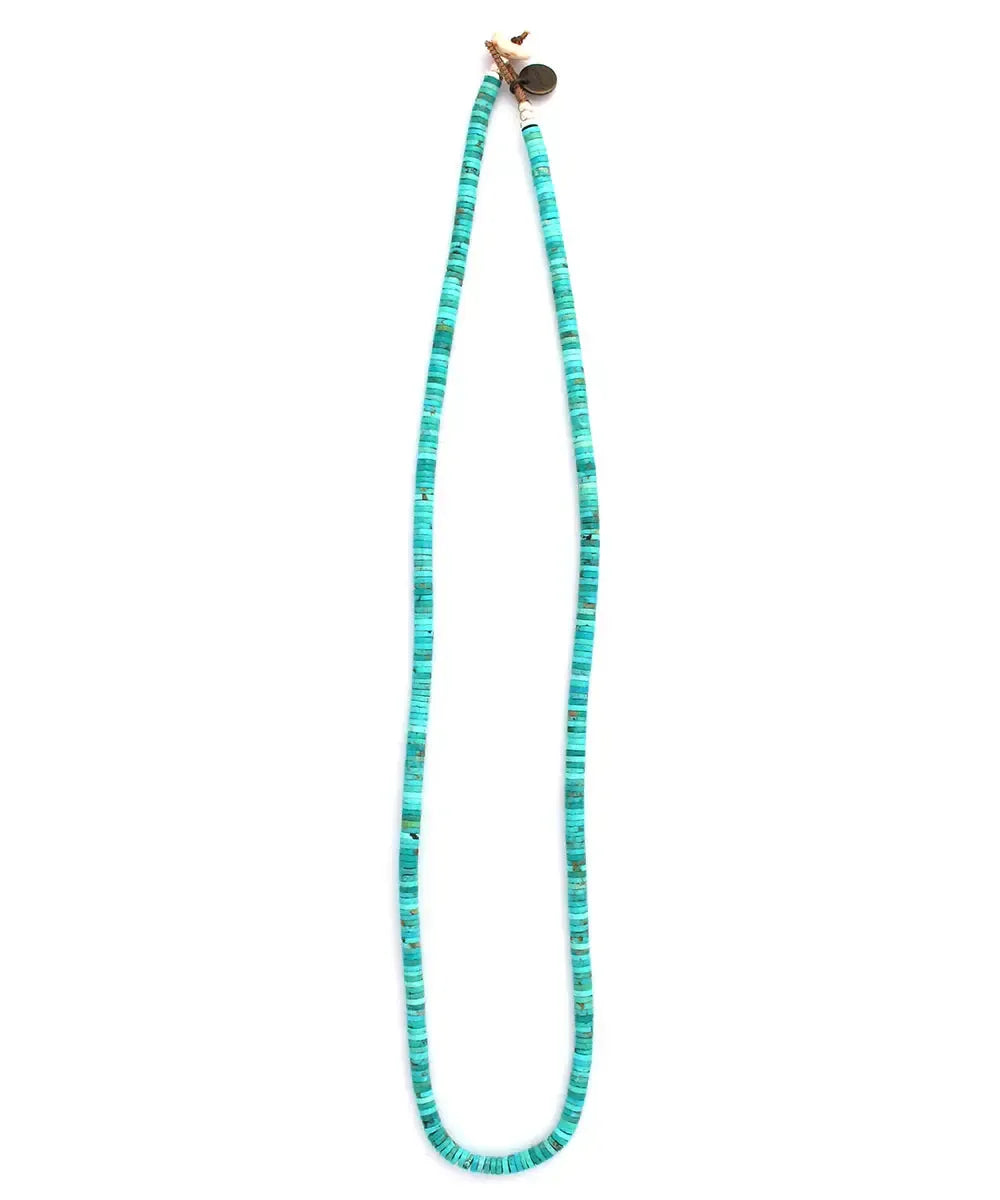 Mikia Heishi Beads Necklace Turquoise-Bracelet-Clutch Cafe
