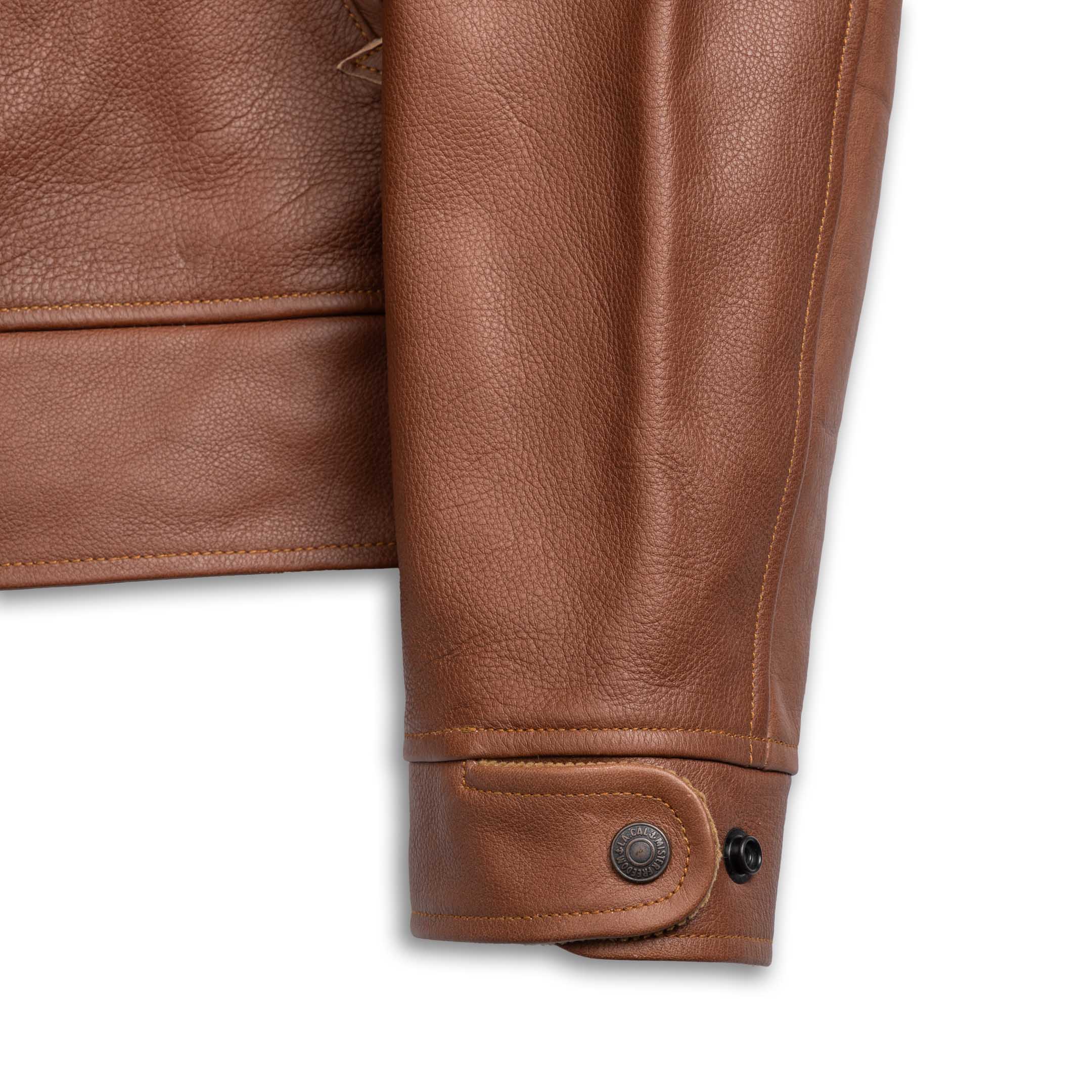 Mister Freedom Campus Leather Jacket 'Stud' Bison Brown-Jacket-Clutch Cafe