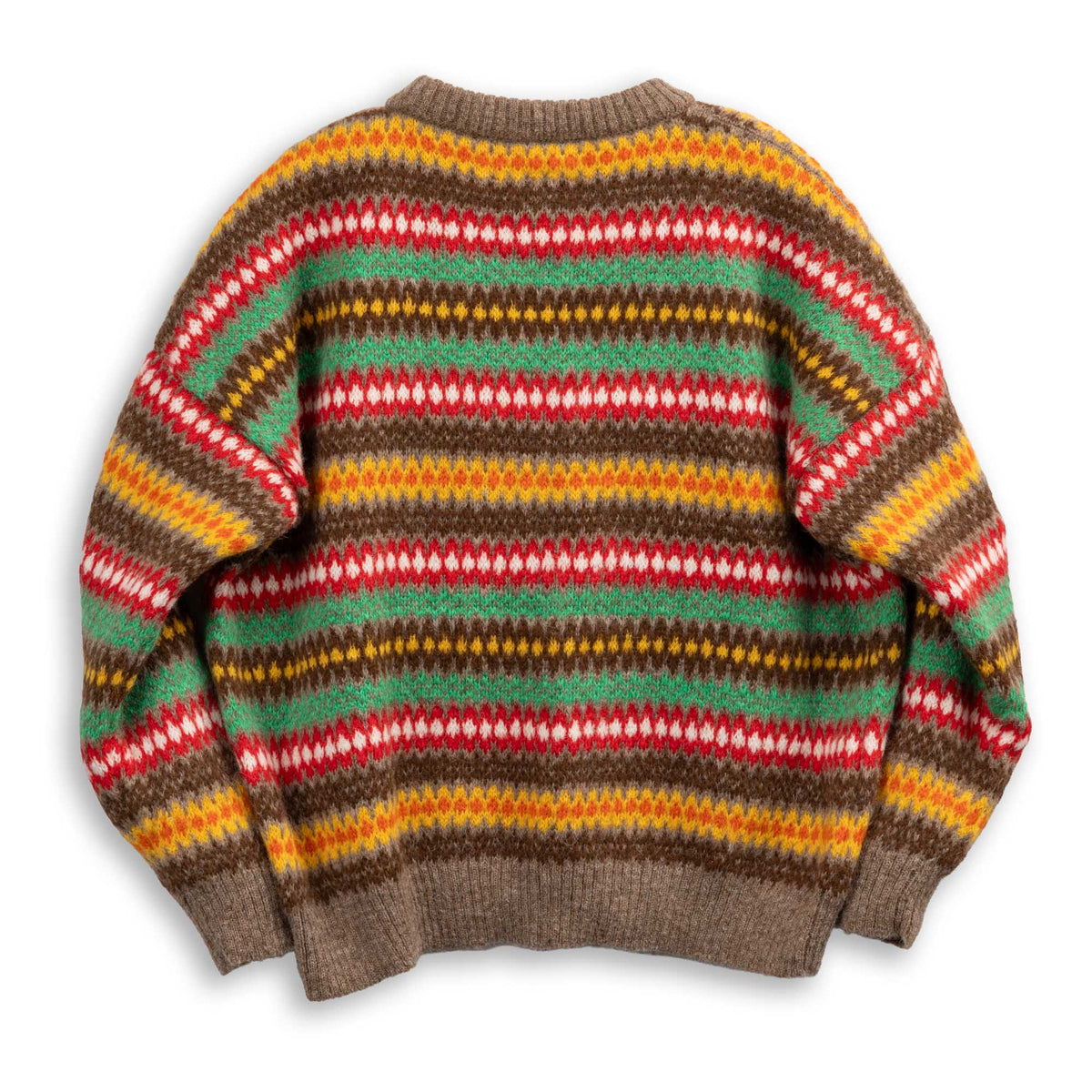 Monitaly Alpaca Fair Isle Sweater Brown-Knitwear-Clutch Cafe