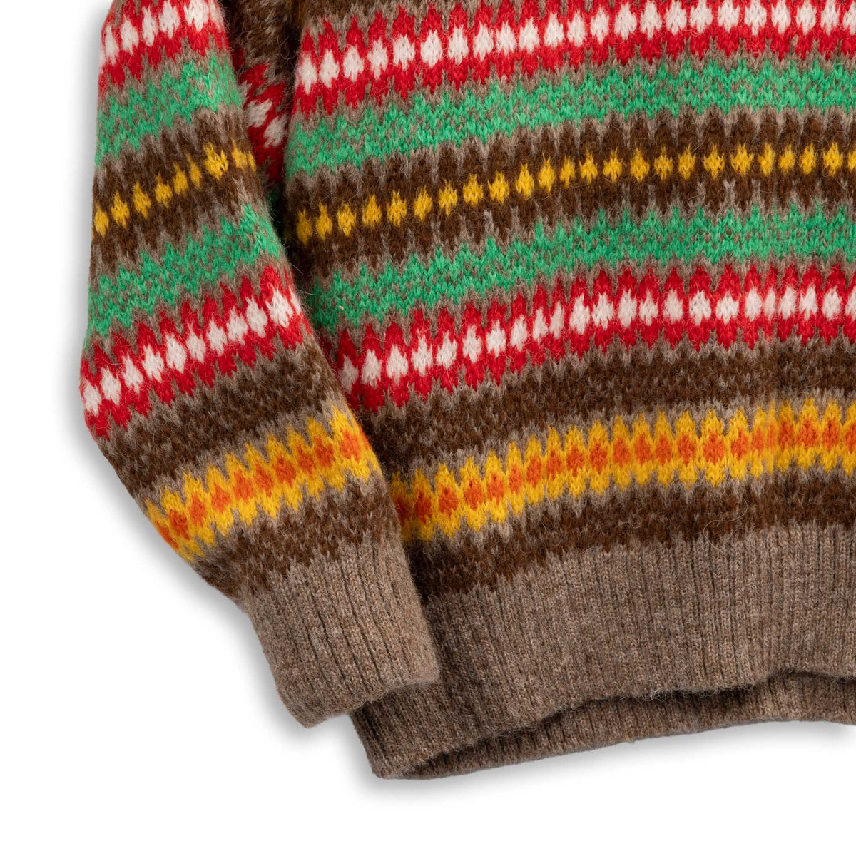 Monitaly Alpaca Fair Isle Sweater Brown-Knitwear-Clutch Cafe