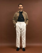 NEAT 3PLY Organic Katsuragi Standard Type 1 Ivory-Trousers-Clutch Cafe