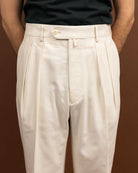 NEAT 3PLY Organic Katsuragi Standard Type 1 Ivory-Trousers-Clutch Cafe