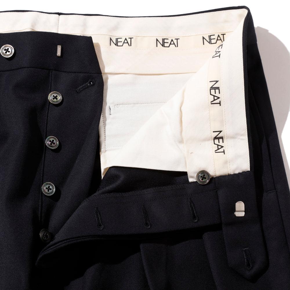NEAT Back Satin Gabardine Standard Type 1 Navy-Trousers-Clutch Cafe