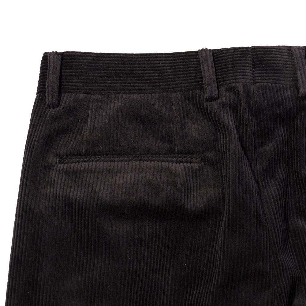 NEAT High Density Corduroy 'Standard' Trousers Black-Trousers-Clutch Cafe