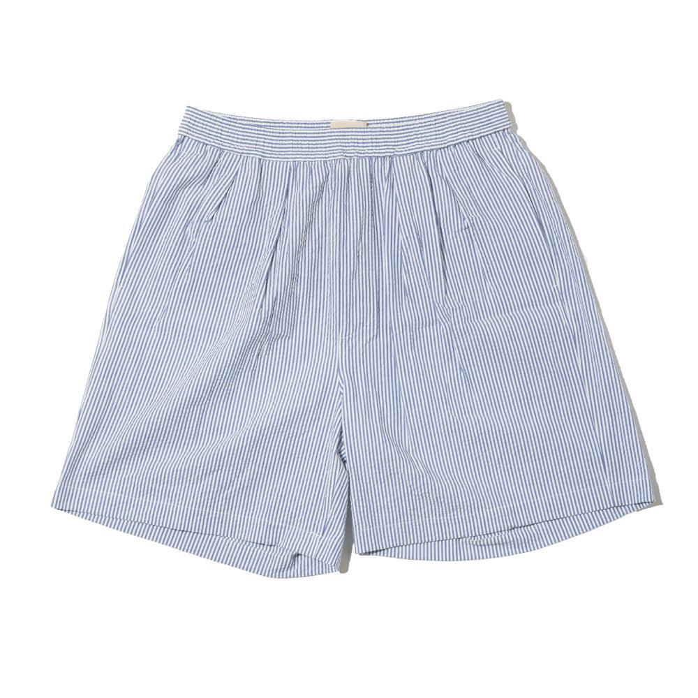NEAT Seersucker Big Trunks Shorts Navy x White-Shorts-Clutch Cafe