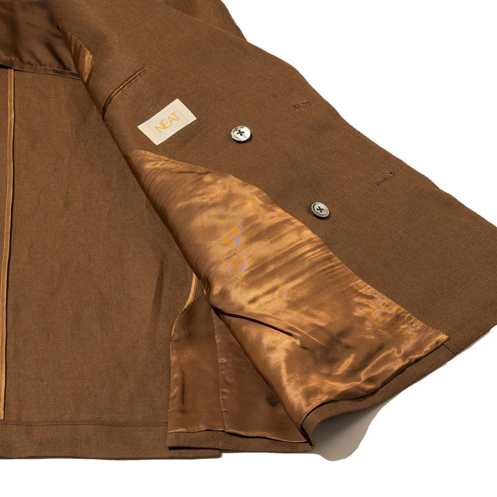 NEAT Spence Bryson Linen 'Paul' Double Breasted Jacket Brown-Jacket-Clutch Cafe