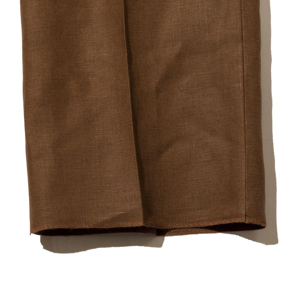 NEAT Spence Bryson Linen 'Wide' Trousers Brown-Trousers-Clutch Cafe