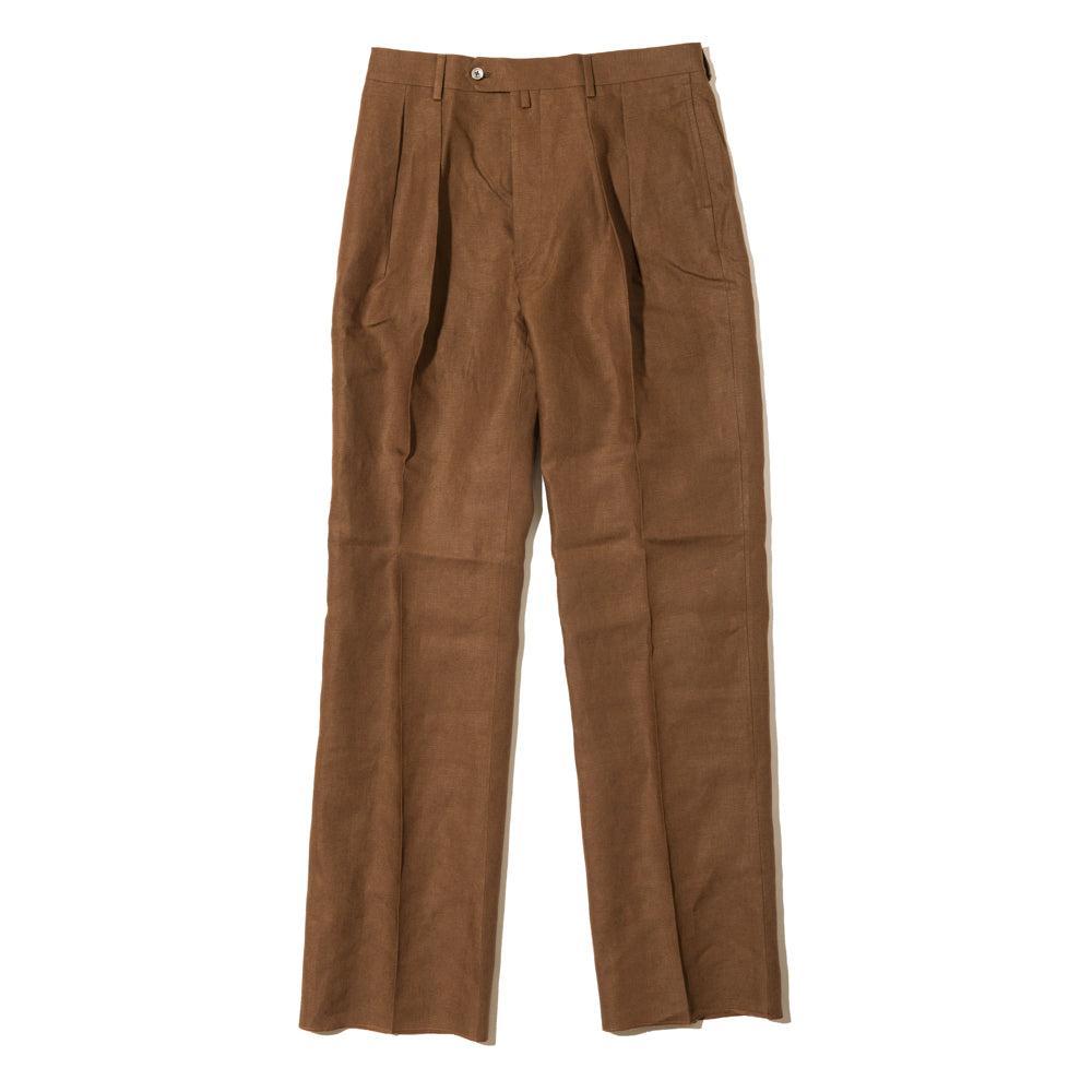 NEAT Spence Bryson Linen 'Wide' Trousers Brown – Clutch Cafe