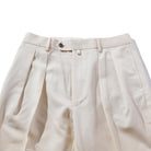 NEAT Wool Gabardine Standard Trousers Ivory-Chinos-Clutch Cafe