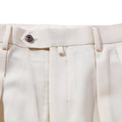 NEAT Wool Gabardine Standard Trousers Ivory-Chinos-Clutch Cafe