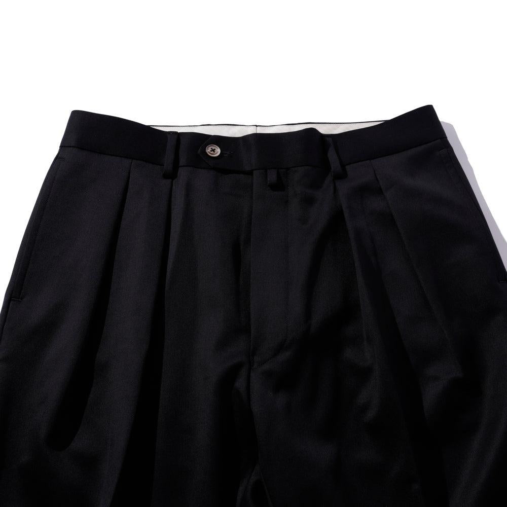 NEAT Wool Gabardine Standard Trousers Navy-Chinos-Clutch Cafe