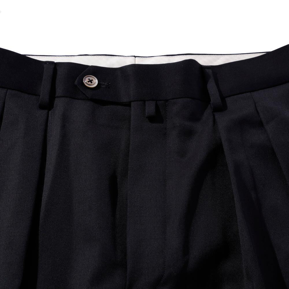 NEAT Wool Gabardine Standard Trousers Navy-Chinos-Clutch Cafe