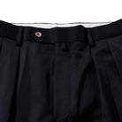 NEAT Wool Gabardine Standard Trousers Navy-Chinos-Clutch Cafe