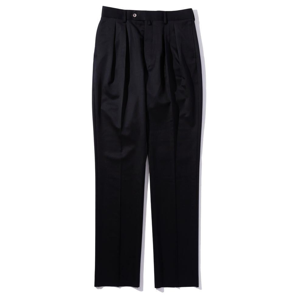 NEAT Wool Gabardine Standard Trousers Navy-Chinos-Clutch Cafe