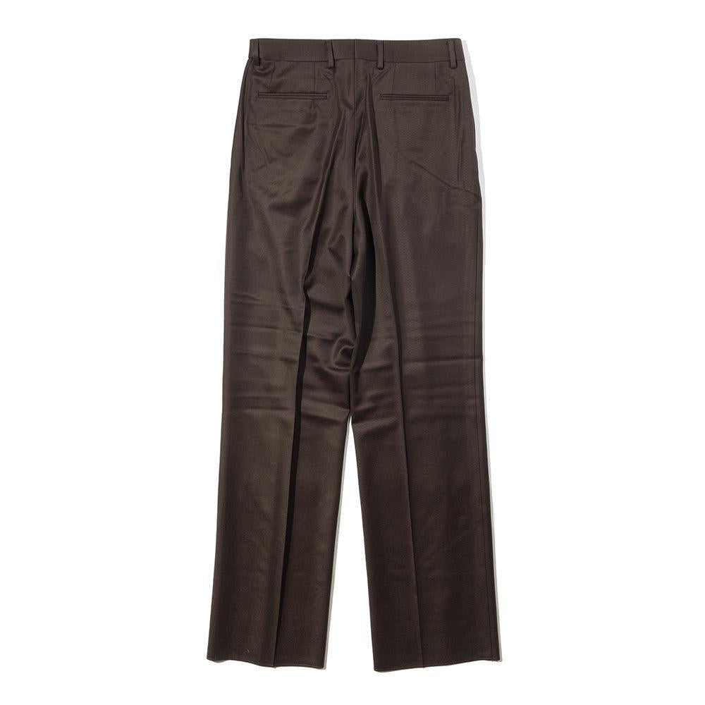 NEAT Wool Tricotine Wide Trousers Brown-Trousers-Clutch Cafe