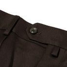 NEAT Wool Tricotine Wide Trousers Brown-Trousers-Clutch Cafe