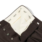 NEAT Wool Tricotine Wide Trousers Brown-Trousers-Clutch Cafe