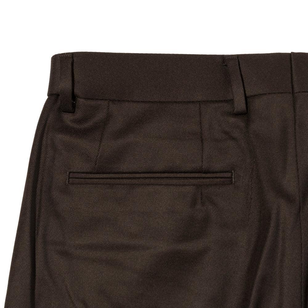 NEAT Wool Tricotine Wide Trousers Brown-Trousers-Clutch Cafe