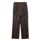 NEAT Wool Tricotine Wide Trousers Brown-Trousers-Clutch Cafe