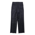 NEAT Wool Tricotine Wide Trousers Navy-Trousers-Clutch Cafe