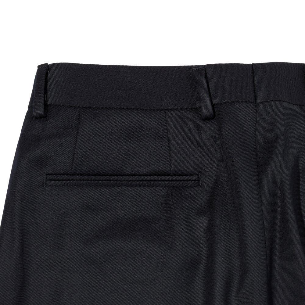 NEAT Wool Tricotine Wide Trousers Navy-Trousers-Clutch Cafe