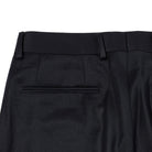 NEAT Wool Tricotine Wide Trousers Navy-Trousers-Clutch Cafe