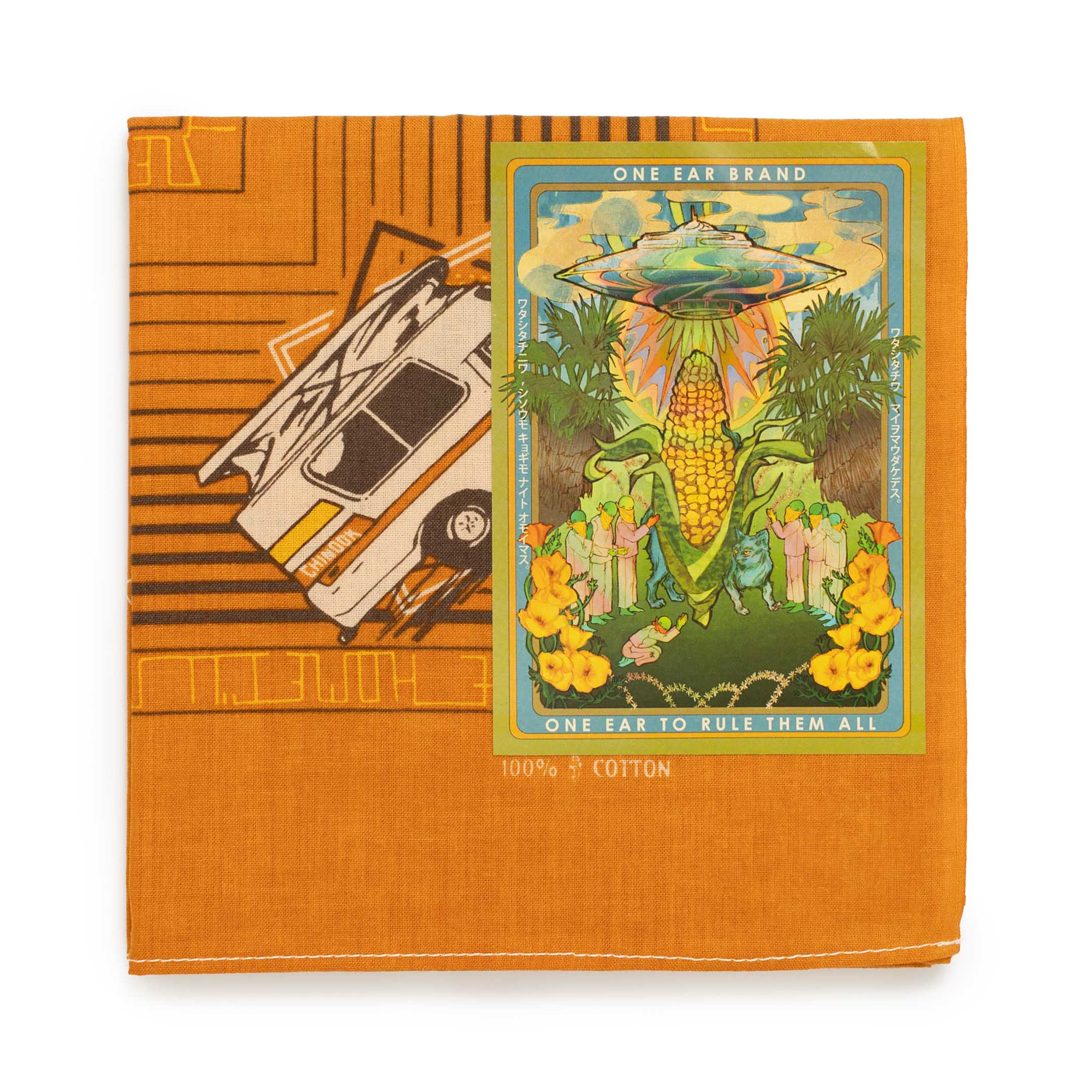 One Ear Brand Home I'll Never Be Cheddar Orange Bandana-Bandanas-Clutch Cafe