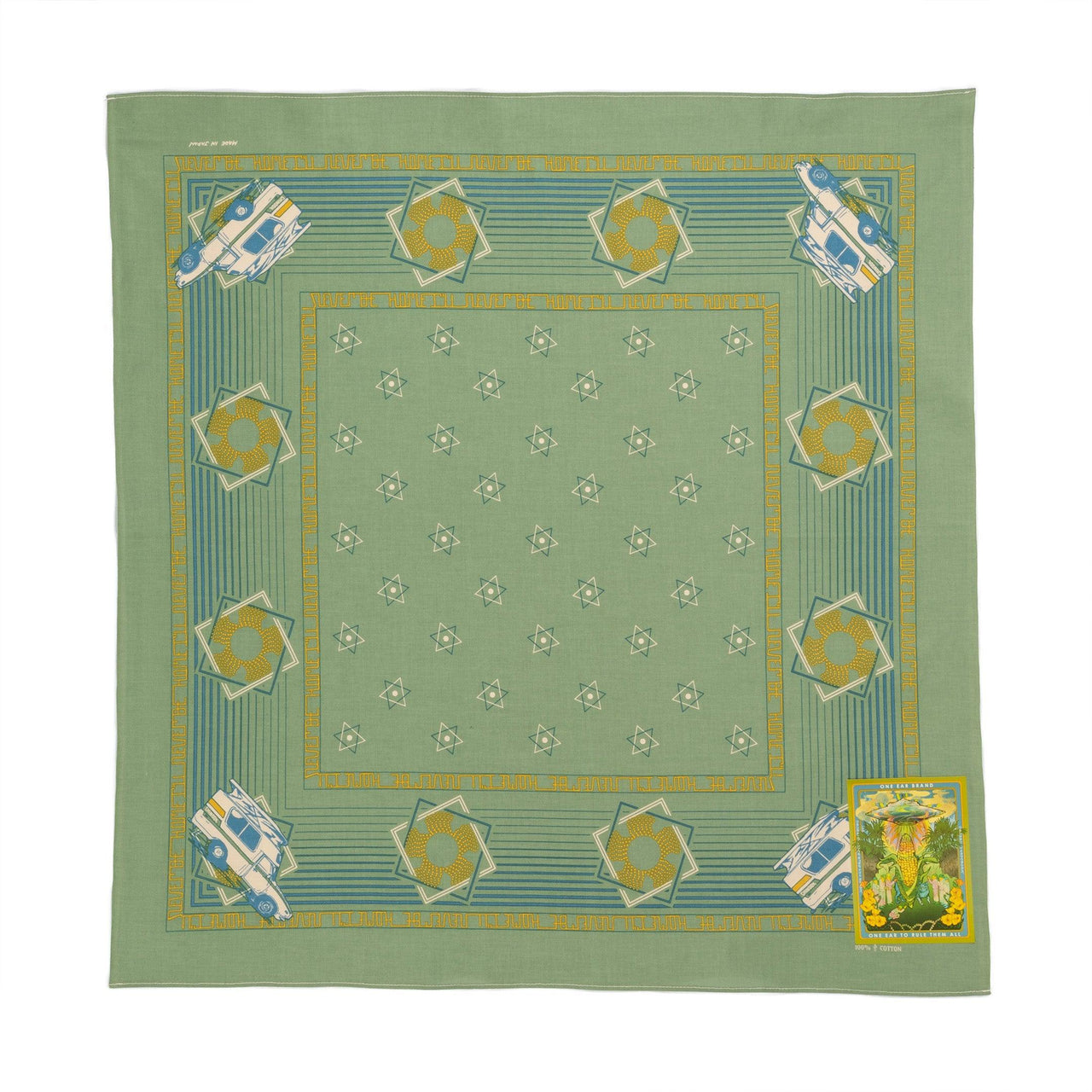 One Ear Brand Home I'll Never Be Sage Green-Bandanas-Clutch Cafe