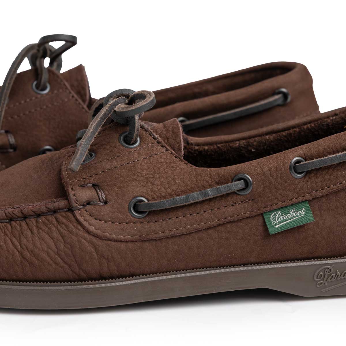 Paraboot Barth Taurillon Nubuck Deck Shoe Chocolat – Clutch Cafe