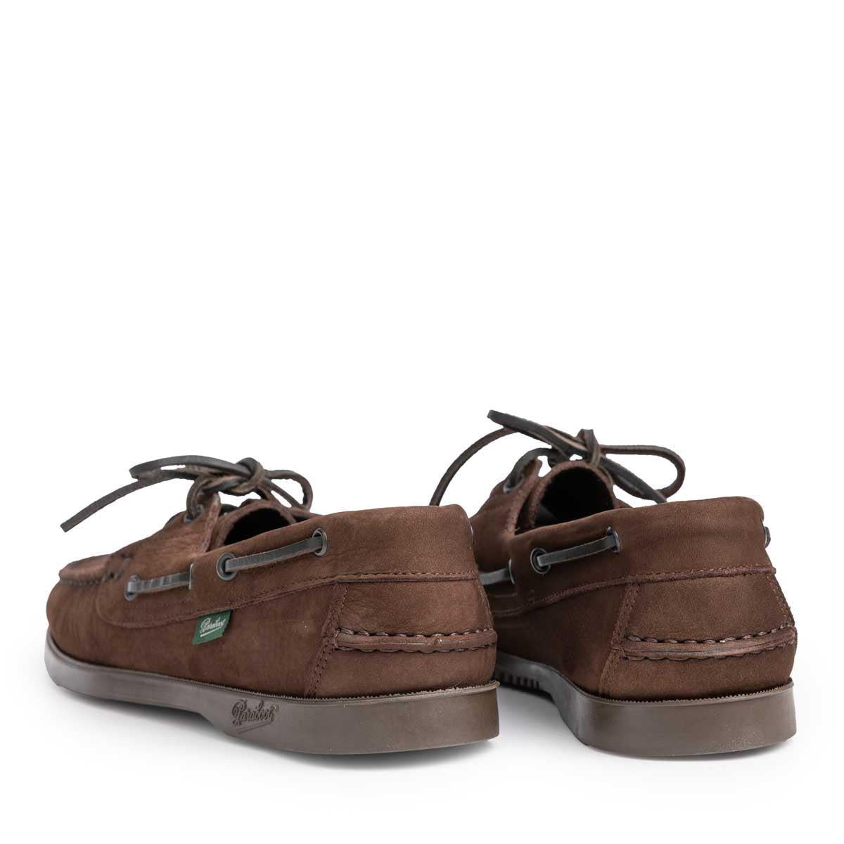 Paraboot Barth Taurillon Nubuck Deck Shoe Chocolat-Shoes-Clutch Cafe