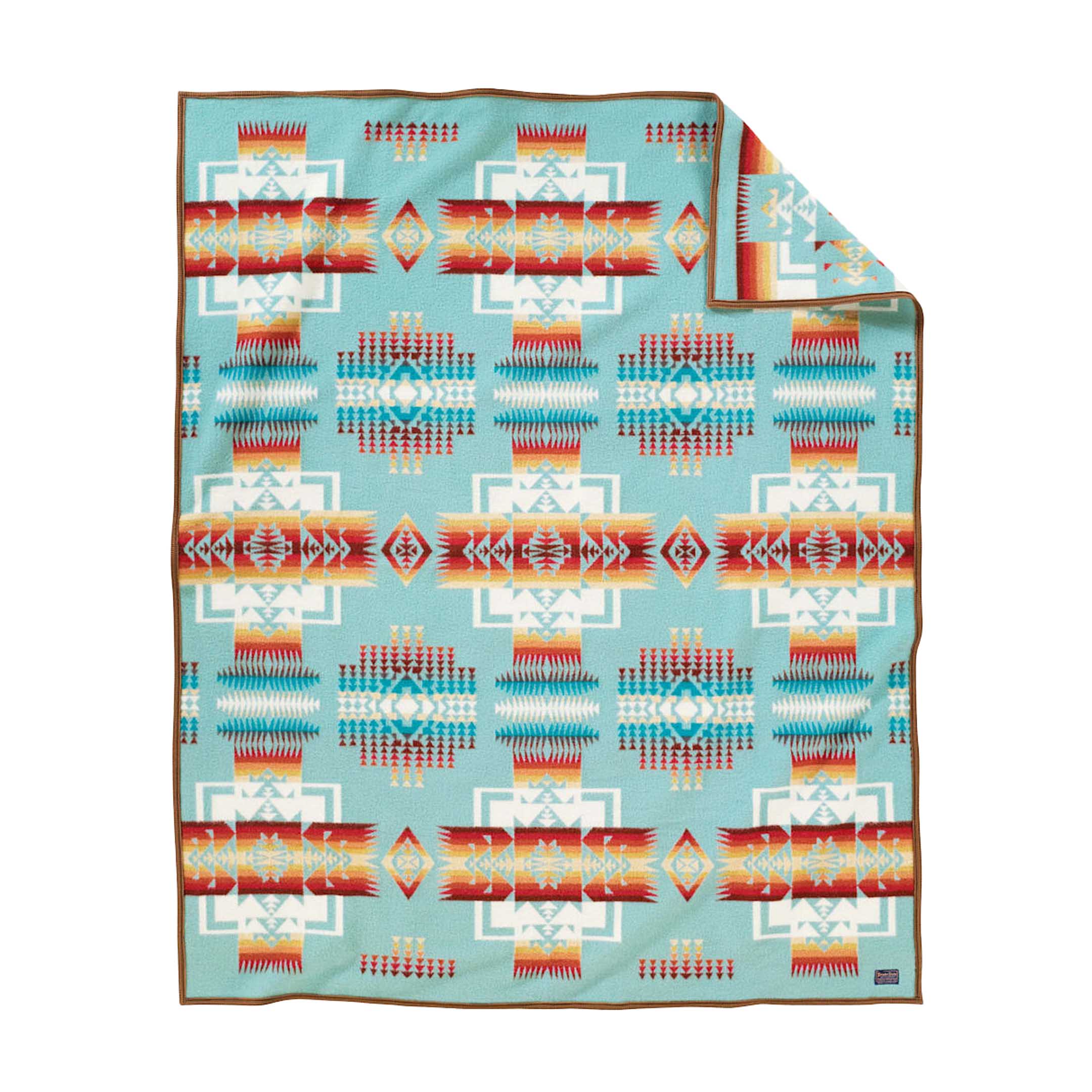 Pendleton Chief Joseph Jacquard Robe Blanket Aqua-Blanket-Clutch Cafe