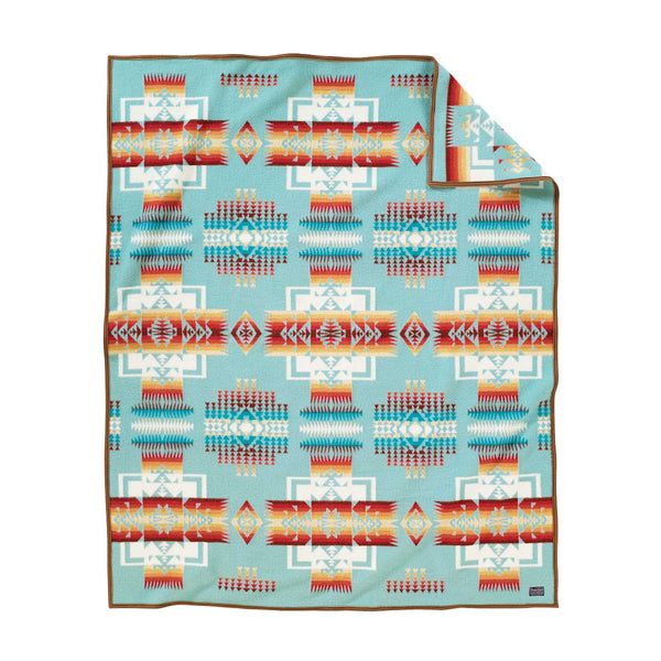 Pendleton Chief Joseph Jacquard Robe Blanket Aqua-Blanket-Clutch Cafe