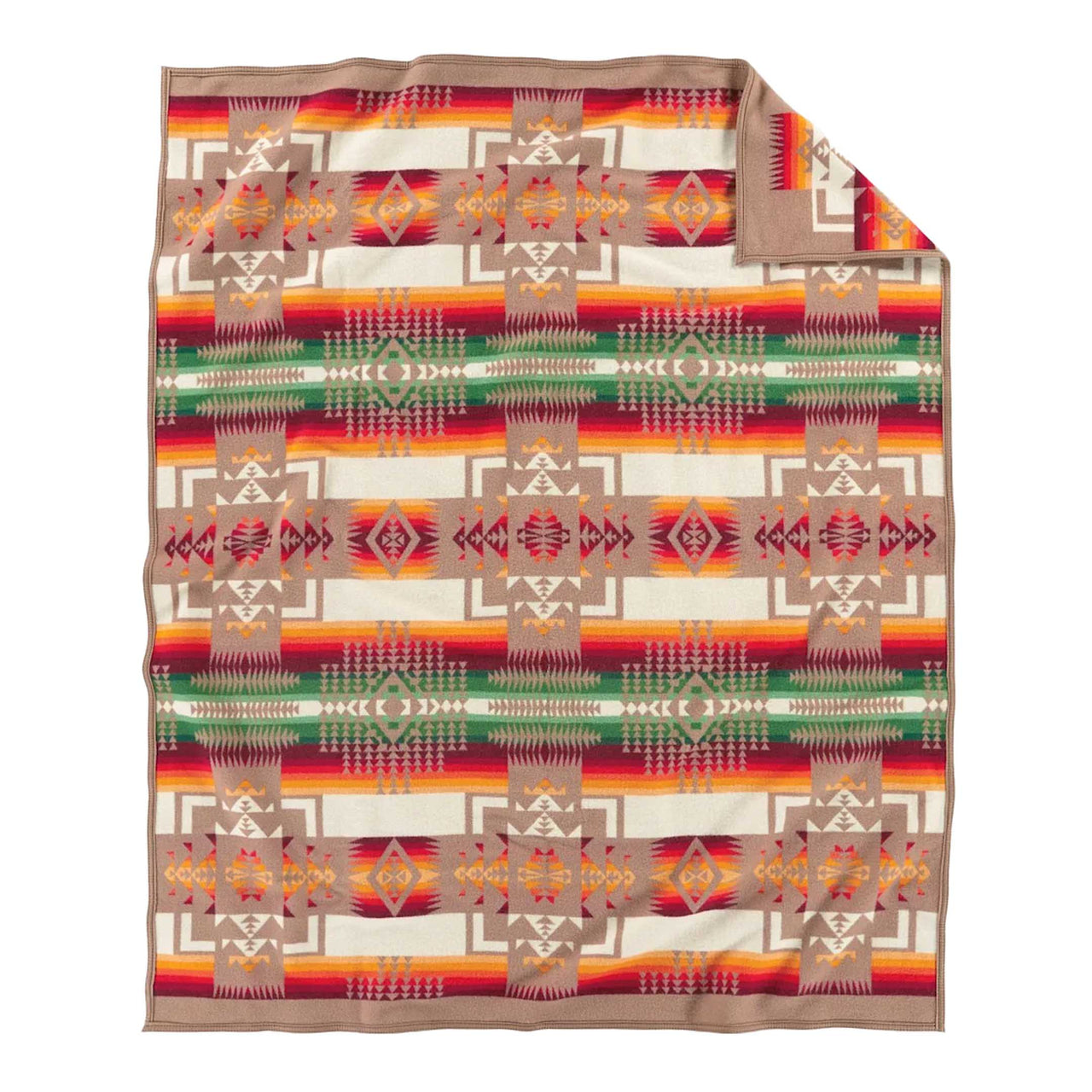 Pendleton Chief Joseph Jacquard Robe Blanket Khaki-Blanket-Clutch Cafe
