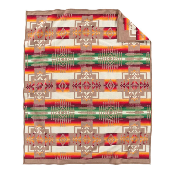 Pendleton Chief Joseph Jacquard Robe Blanket Khaki-Blanket-Clutch Cafe