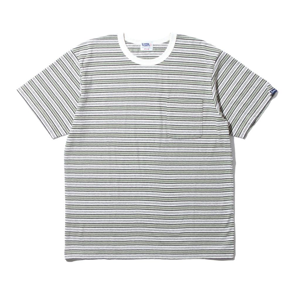 Pherrow's 23S-PBPT Stripe T-shirt Green-T-Shirt-Clutch Cafe