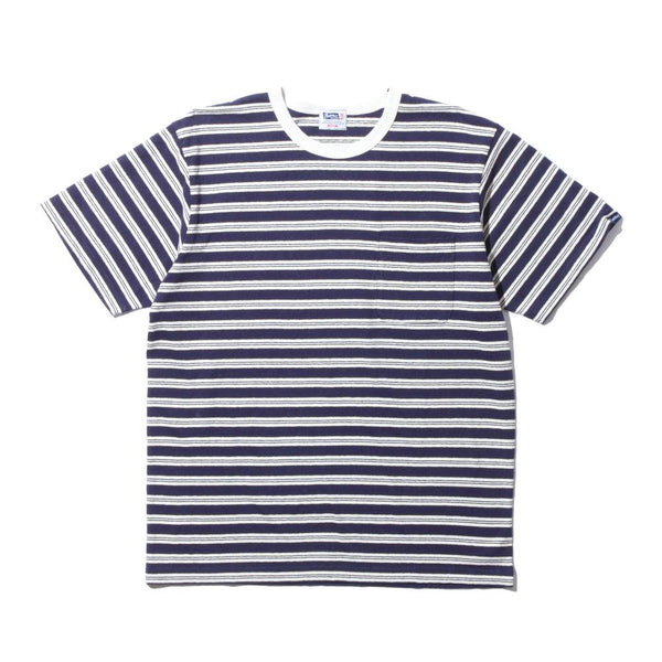 Pherrow's 23S-PBPT Stripe T-shirt Navy-T-Shirt-Clutch Cafe