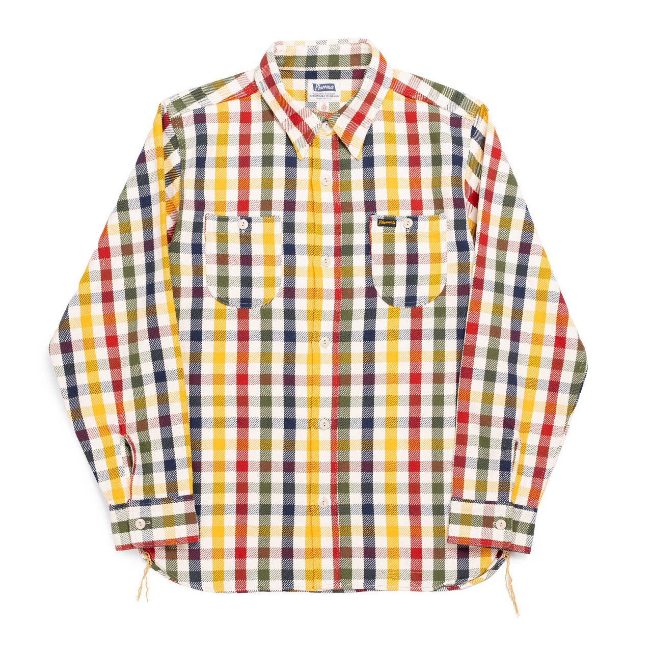 Pherrow's 24W-720 Flannel Work Shirt Multi-Shirt-Clutch Cafe