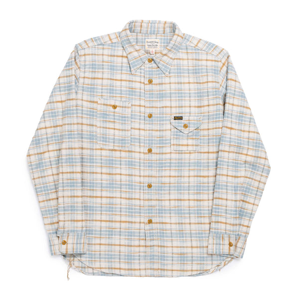 Pherrow's 24W-750 Check Work Shirt Beige-Shirt-Clutch Cafe