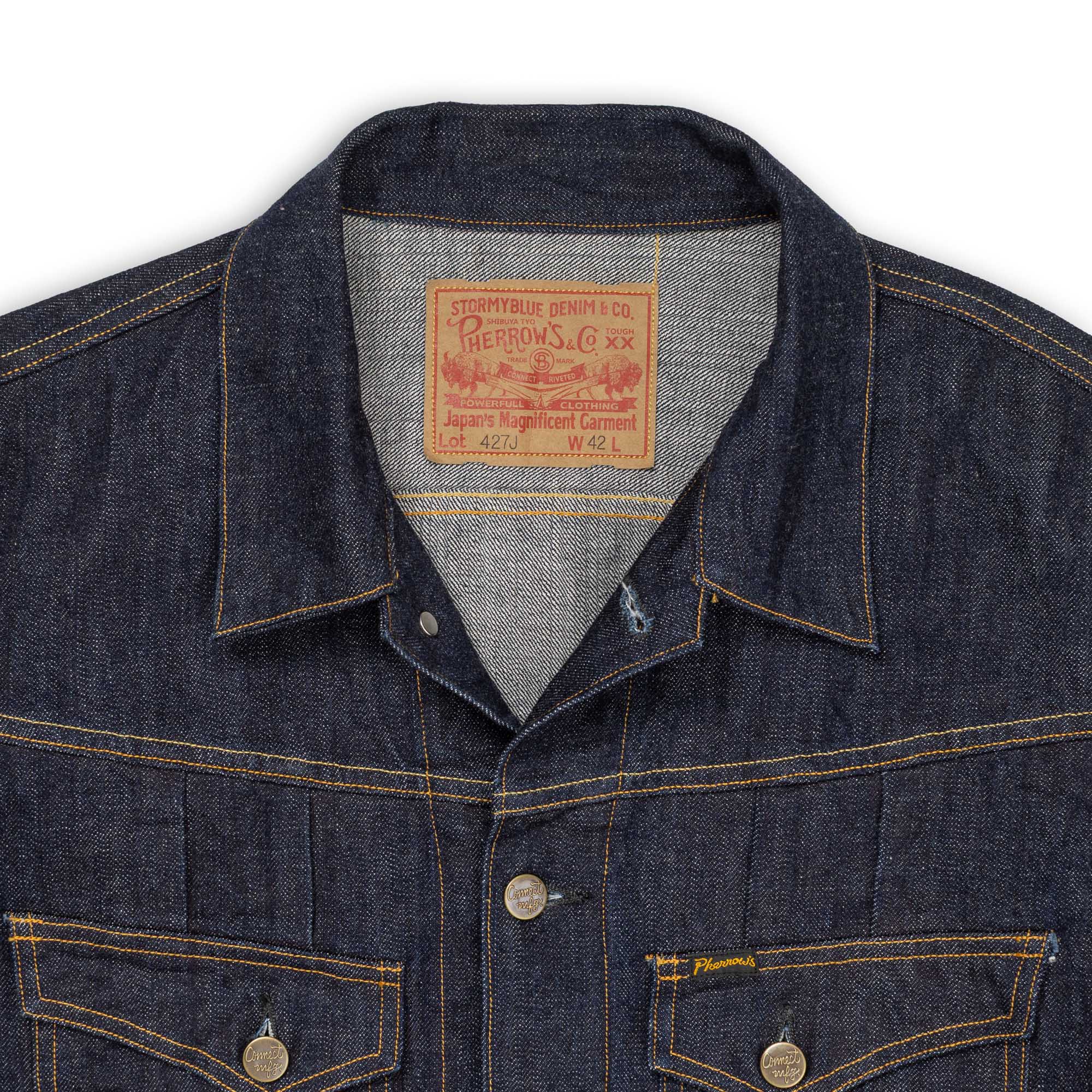 Pherrow's 427J Denim Jacket Indigo-Denim Jacket-Clutch Cafe