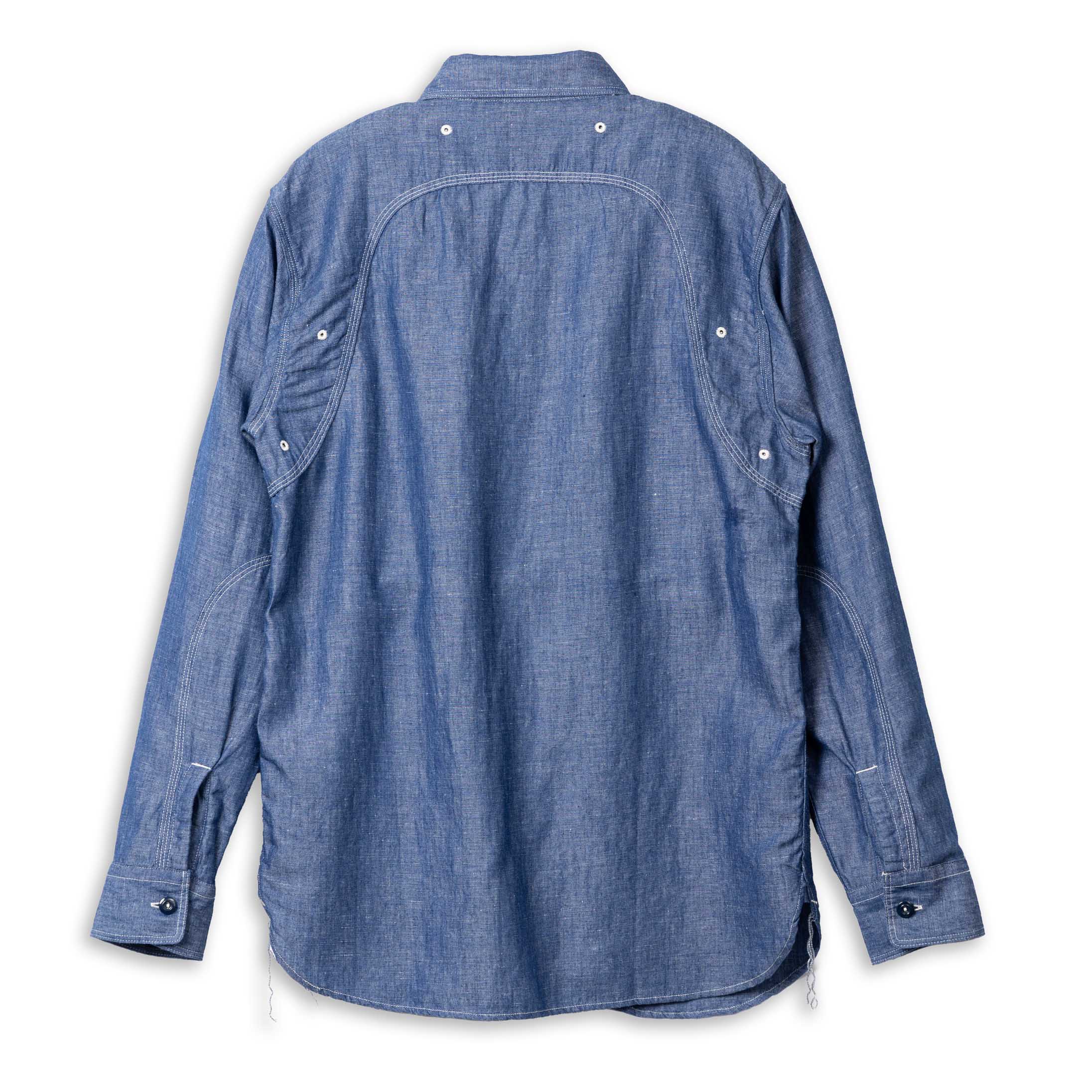 Pherrow's 770WS Chambray Shirt Blue-Shirts-Clutch Cafe