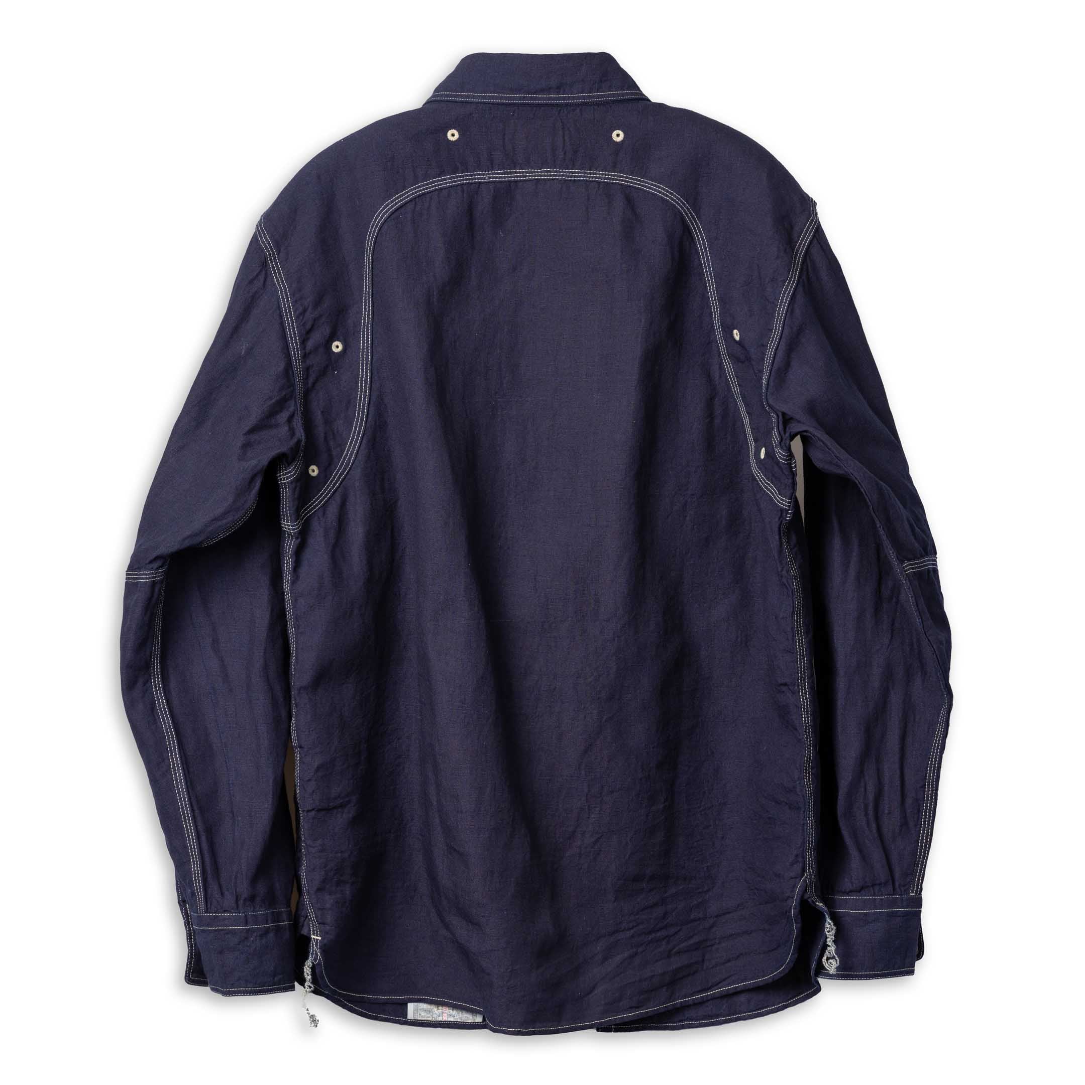 Pherrow's 770WS Chambray Shirt Dark Indigo-Shirts-Clutch Cafe