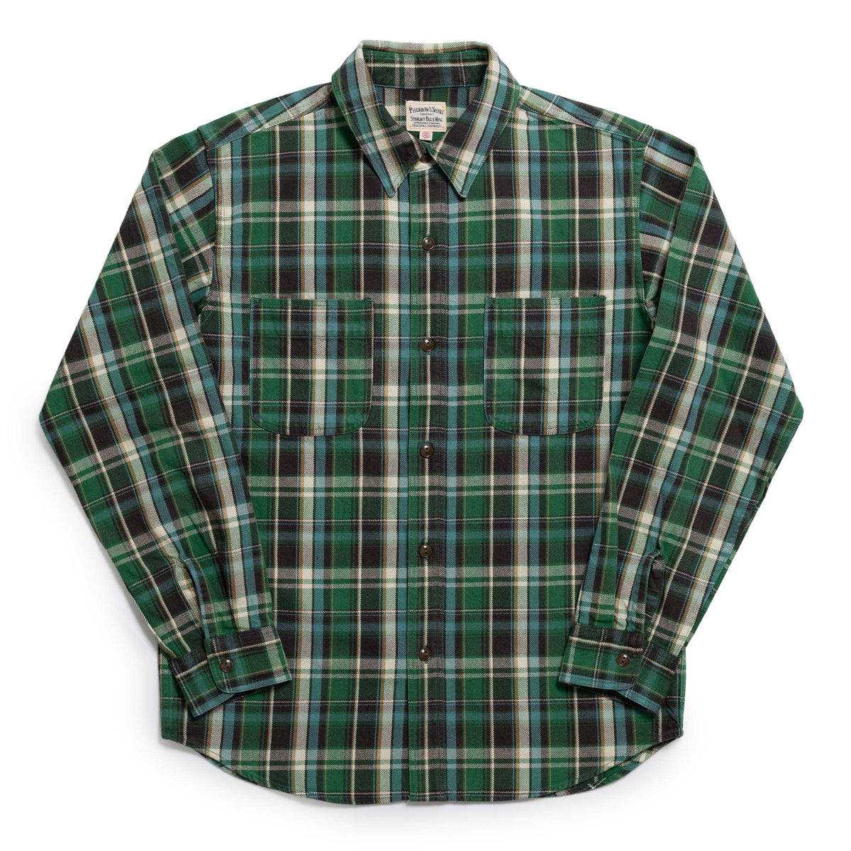 トップス GREEN CLOTHING WOOL FLANNEL SHIRTS Comme des Garçons Homme Men's' Wool Flannel Shirt in Green