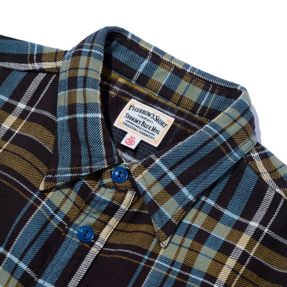 Pherrow's Flannel Shirt Black x Blue-Shirt-Clutch Cafe