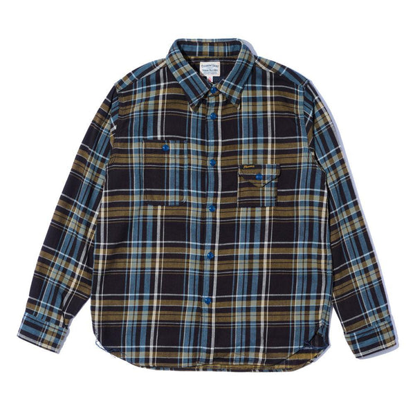 Pherrow's Flannel Shirt Black x Blue-Shirt-Clutch Cafe
